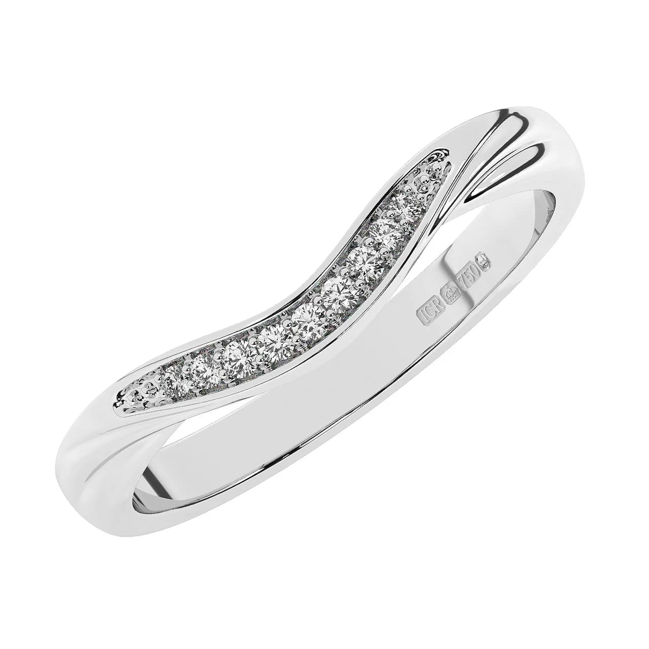 Natural Half Eternity in White Gold