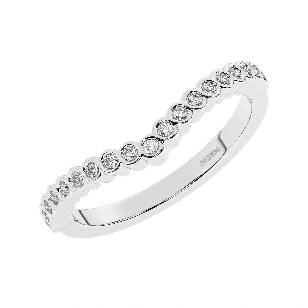 Natural Half Eternity in White Gold